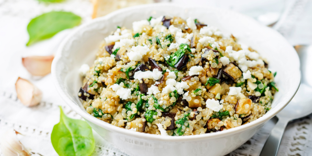 Warm Quinoa Salad With Roasted Eggplant