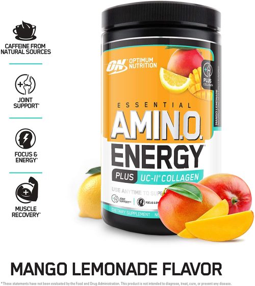 Optimum Nutrition Essential Amino Energy Plus UC-II Collagen Mango Lemonade