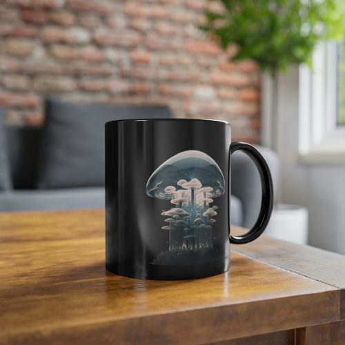 nuclear mushroom black coffee cup 11oz 5