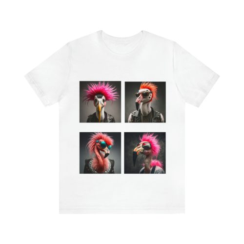 punk rock flamingos unisex jersey short sleeve tee