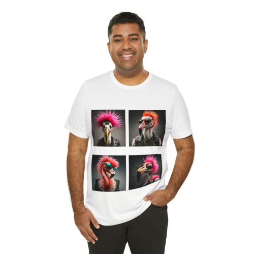 punk rock flamingos unisex jersey short sleeve tee 7