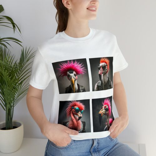 punk rock flamingos unisex jersey short sleeve tee 8